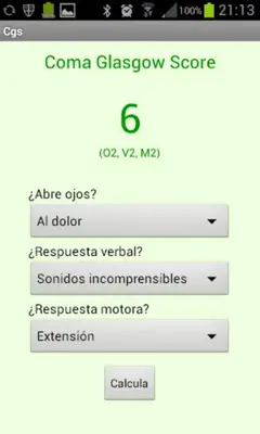GCS (Glasgow Coma Scale) android App screenshot 1